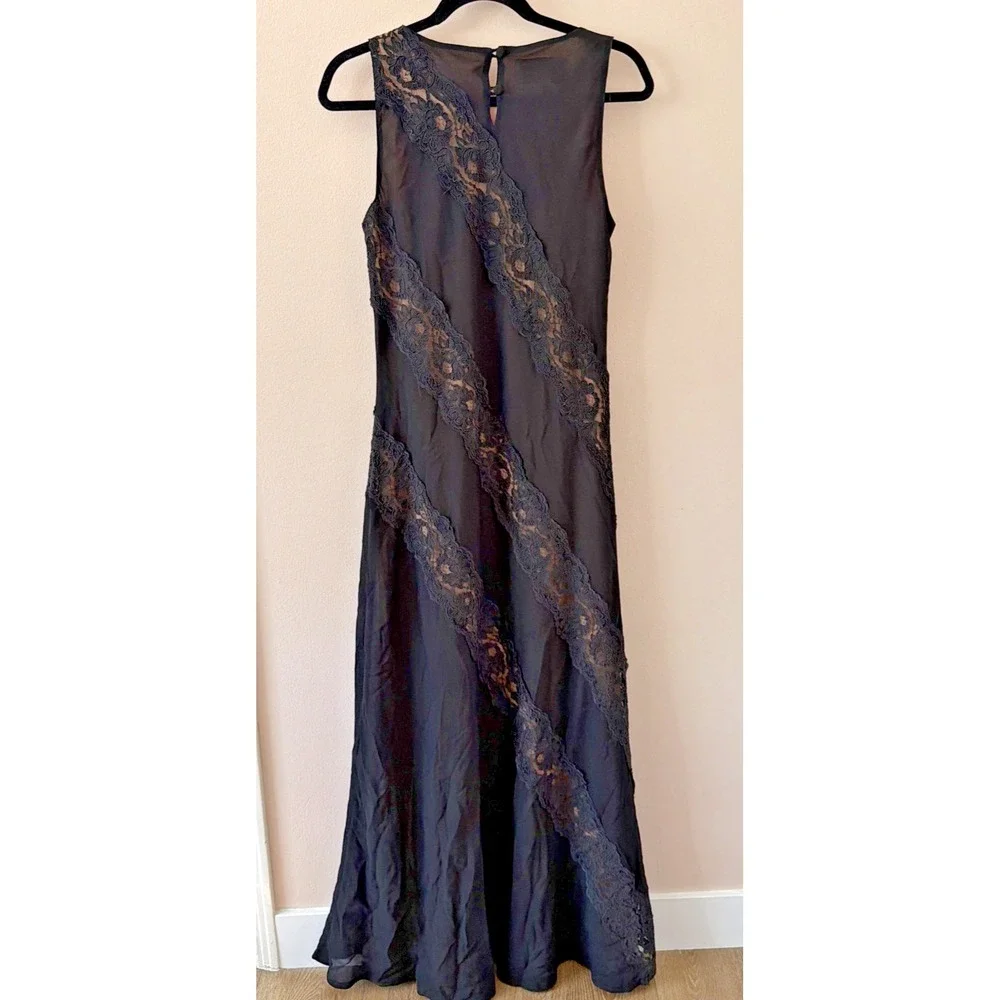 Vintage 90s Chetta B Evening Lace Dress Black Sz 8 Sherrie Bloom‎ Noviello
